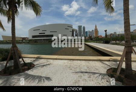 Une vue générale du lieu proposé par David Beckham Miami Beckham United, MLS Soccer franchise à la glissade en eau profonde à côté de la maison de la NBA côté la chaleur de Miami à Miami, États-Unis. Banque D'Images