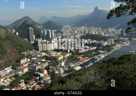 Football - coupe du monde de la FIFA 2014 - vues générales de Rio de Janeiro.Vue générale de Rio de Janeiro depuis le sommet du mont du pain de sucre, Brésil. Banque D'Images