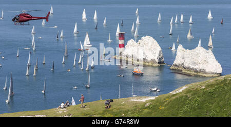 Sailing - J.P. Morgan Asset Management Course le Tour de l'île - Île de Wight Banque D'Images