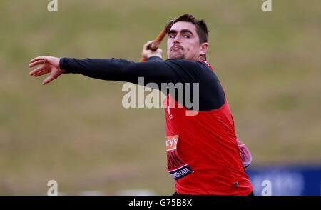 Athlétisme - Sainsbury's British Championships - Day One - Alexander Stadium.Lee Doran dans le javelin des hommes lors des Championnats britanniques de Sainsbury au stade Alexander, Birmingham. Banque D'Images