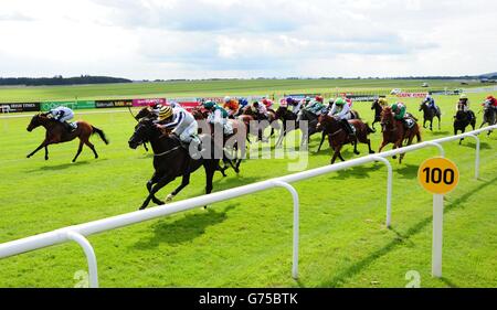 La raison criée par Leigh Roche gagne le handicap de Paddy Power Scurry au cours du deuxième jour du Festival de Derby irlandais sans droits de Dubaï au Curragh Racecourse, Co Kildare, Irlande. Banque D'Images