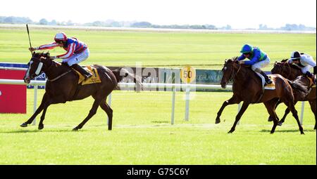 Mutual respect et Jockey Ross Coakley remportent le Dubai Duty Free tennis Championship EBF handicap pendant la deuxième journée du Dubai Duty Free Irish Derby Festival à l'hippodrome de Curragh, Co Kildare, Irlande. Banque D'Images