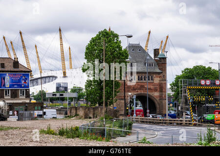 Entrée du Tunnel de Blackwall à North Greenwich London. S'exécute sous tunnel reliant la rivière Thames Greenwich et Tower Hamlets Banque D'Images