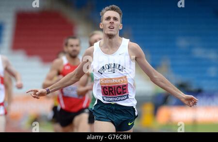 Athlétisme - Sainsbury's British Championships - deuxième jour - Alexander Stadium.Charlie Grice remporte le 1500 m de hommes, lors des championnats britanniques de Sainsbury au stade Alexander, à Birmingham. Banque D'Images