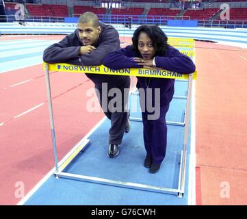 Felix Sanchez et Gail Devers Banque D'Images