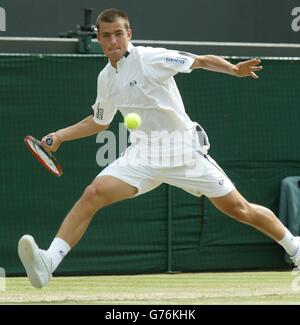 Wimbledon 2002 - Mikhail Youzhny en provenance de Russie Banque D'Images