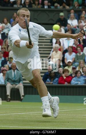 Hewitt à Wimbledon Banque D'Images