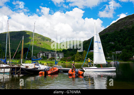 Le Club de voile de Glenridding, Ullswater, Parc National de Lake District, Cumbria, Angleterre, Royaume-Uni Banque D'Images