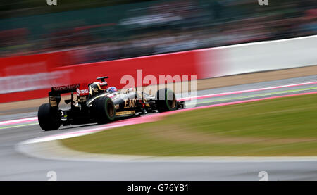 Lotus' Romain Grosjean lors des qualifications pour le Grand Prix britannique 2014 au circuit Silverstone, à Towcester. APPUYEZ SUR ASSOCIASTION photo. Date de la photo: Samedi 5 juillet 2014. Voir PA Story AUTO British. Le crédit photo devrait se lire comme suit : David Davies/PA Wire. Banque D'Images