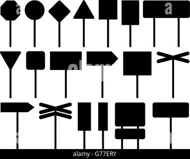 Ensemble de la signalisation routière isolated on white Illustration de Vecteur