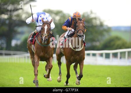 Winter Lion et Chris Hayes (à gauche) remportent le handicap Ladbrokes « Summer of Sports » le sixième jour du Festival de Galway à l'hippodrome de Galway, en Irlande. Banque D'Images