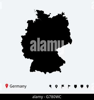 Carte vectorielle très détaillés de l'Allemagne avec les axes de navigation. Illustration de Vecteur