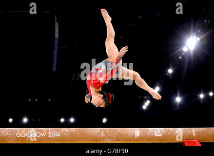 Sport - Jeux du Commonwealth 2014 - neuvième jour.Claudia Fragapane, en Angleterre, lors de la finale du faisceau féminin, à l'Hydro SSE, lors des Jeux du Commonwealth de 2014 à Glasgow. Banque D'Images