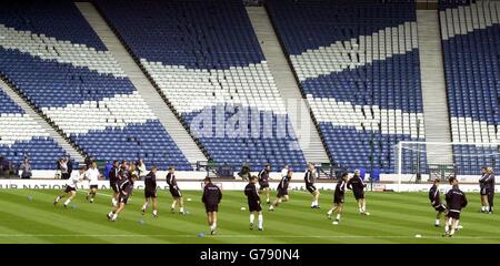 L'équipe nationale allemande de football s'entraîne au parc Hampden de Glasgow, en préparation pour les équipes de match contre l'Écosse au parc Hampden. Banque D'Images