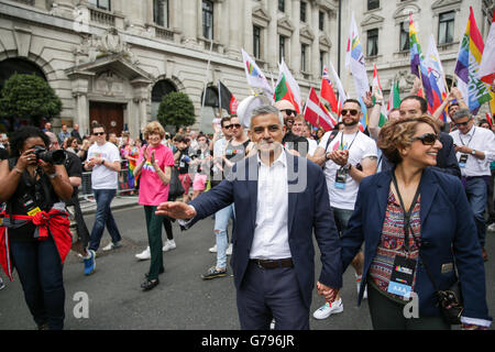 London, UK 25 Juin, 2016. Pride Parade à Londres. Sadiq Khan. Copyright Carol Moir/Alamy Live News. Banque D'Images