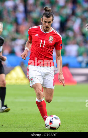 25.06.2016. Parc des Princes, Paris, France. Championnats d'Europe de football de l'UEFA. 16 dernier round, le Pays de Galles et Irlande du Nord. Gareth Bale (wal) Banque D'Images