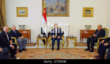 Le Caire, Égypte. 26 Juin, 2016. Le président égyptien, Abdel Fattah al-Sisi rencontre avec une délégation de parlementaires américains, au Caire, Égypte, le 26 juin 2016 Bureau Président égyptien © Images/APA/ZUMA/Alamy Fil Live News Banque D'Images