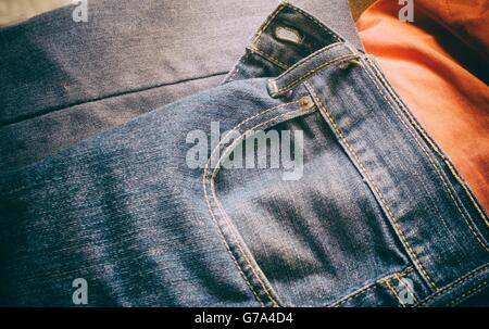 Photographie d'une paire de jeans texture Banque D'Images