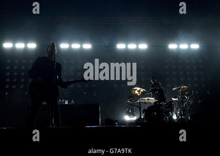 Leeds Festival 2014 - première journée.Blink 182 se déroule le premier jour du Leeds Festival à Bramham Park, Leeds. Banque D'Images