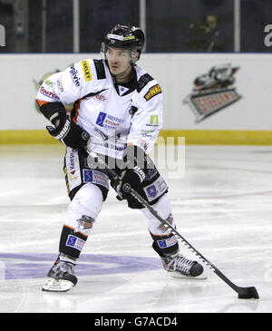 Hockey sur glace - Rapid Solicitors Elite Ice Hockey League - 2014 Play offs - final - Belfast Giants / Sheffield Steelers - capita. Chad Langlais, Sheffield Steelers Banque D'Images