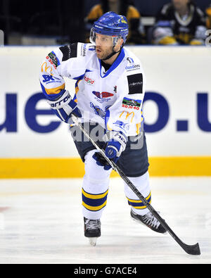 Hockey sur glace - Rapid Solicitors Elite Ice Hockey League - 2014 Play offs - Third place Off - Braehead Clan v Fife Flyers. Danny Stewart, Fife Flyers Banque D'Images