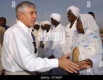 Jack Straw - Visite du Camp de Réfugiés Banque D'Images