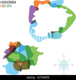 Abstract vector carte des couleurs de l'Andorre Illustration de Vecteur