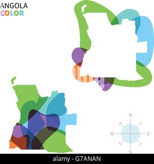 Abstract vector carte des couleurs de l'Angola Illustration de Vecteur