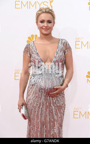 Hayden Panettiere arrive aux EMMY Awards 2014 au Nokia Theatre de Los Angeles, Etats-Unis. Banque D'Images