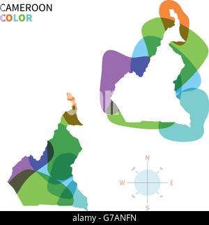 Abstract vector color carte du Cameroun Illustration de Vecteur
