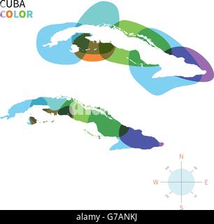 Abstract vector carte des couleurs de Cuba Illustration de Vecteur