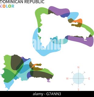 Abstract vector carte des couleurs de la République Dominicaine Illustration de Vecteur