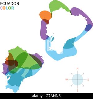 Abstract vector carte des couleurs de l'Equateur Illustration de Vecteur