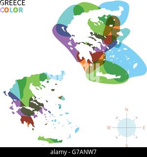 Abstract vector carte des couleurs de la Grèce Illustration de Vecteur