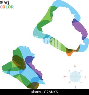 Abstract vector carte des couleurs de l'Iraq Illustration de Vecteur