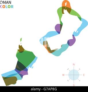 Abstract vector carte des couleurs de Oman Illustration de Vecteur