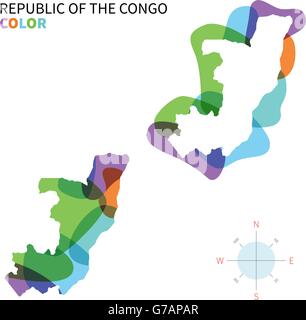 Abstract vector carte des couleurs de la République Congo Illustration de Vecteur