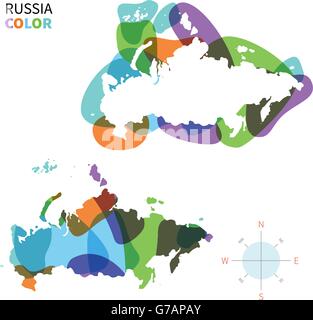 Abstract vector carte des couleurs de la Russie Illustration de Vecteur