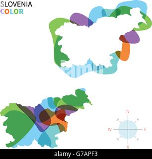 Abstract vector carte des couleurs de la Slovénie Illustration de Vecteur