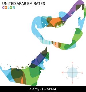Abstract vector carte des couleurs de Emirats Arabes Unis Illustration de Vecteur