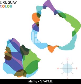 Abstract vector carte des couleurs de l'Uruguay Illustration de Vecteur