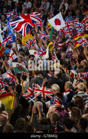 Dernière nuit des Proms 2014 - Londres.The Last Night of the BBC Proms au Royal Albert Hall, Londres. Banque D'Images