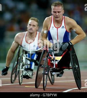 Jeux paralympiques, Dave et David Weir Holding Banque D'Images