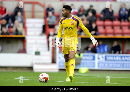 Football - Sky Bet League One - Swindon Town / Coventry City - terrain de comté. Le gardien de but de Swindon Town Wes Foderingham Banque D'Images