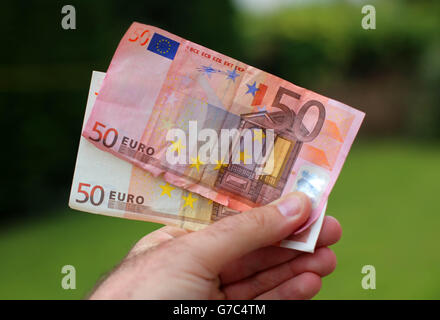 20m en euros endommagé remplacé Banque D'Images