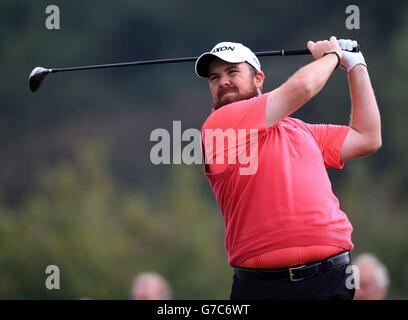 Ireland's Shane Lowry pendant la troisième journée des 2014 ISPS Handa Welsh Open au Celtic Manor, Newport. Banque D'Images