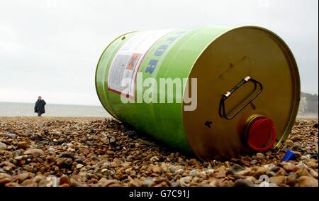 Déchets sur les plages britanniques Banque D'Images