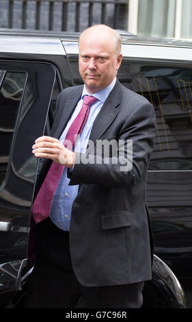 Lord Chancelier et Secrétaire d'État à la Justice, Chris Grayling arrive pour une réunion du Cabinet au 10 Downing St à Londres. Banque D'Images