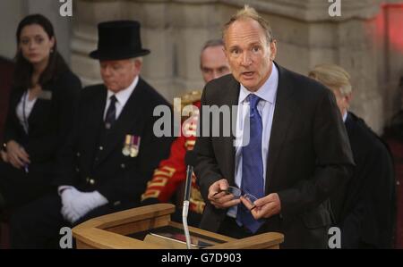 Berners-Lee a décerné le titre de membre honoraire à la liberté de la ville de Londres Banque D'Images