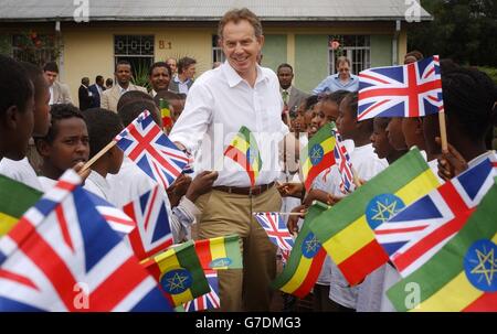 Tony Blair - Visite de l'Afrique Banque D'Images